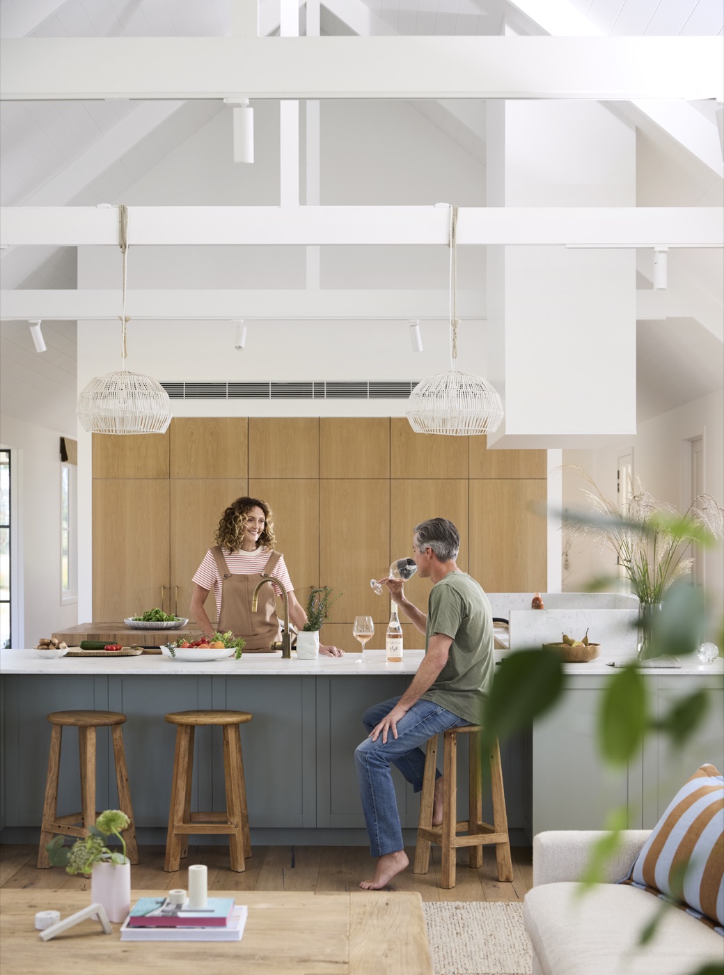 Lifestyle ducted kitchen with OnePeak air conditioning installed